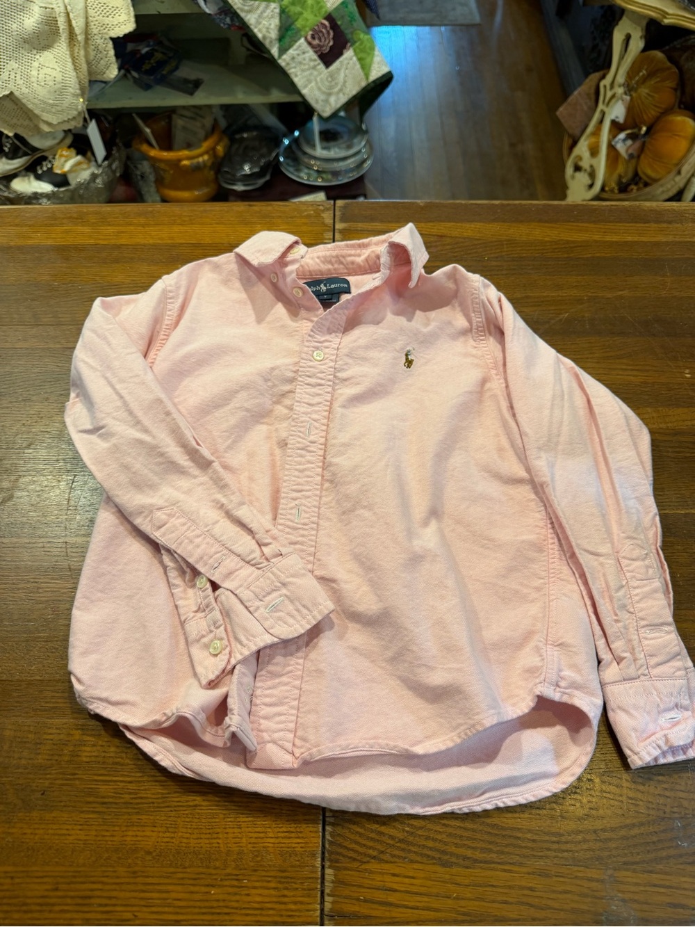 Ralph Lauren Light Pink Oxford Button-Down Shirt for Kids